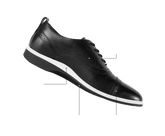The Cap-Toe Onyx Dress Shoe by Amberjack - Product Diagram