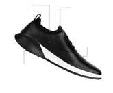 The Hybrid in Onyx Black Leather - Product Diagram