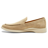 The Loafer by Amberjack in Tundra Light Brown Suede - Medial View