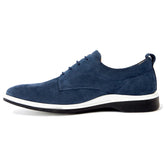 The Original Dress Shoe by Amberjack in Cobalt Blue Suede - Medial View
