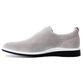 The Original Dress Shoe by Amberjack in Stone Grey Suede - Medial View