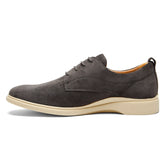 The Original Dress Shoe by Amberjack in Carbon Grey Suede - Medial View