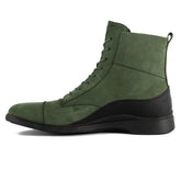 The Boot by Amberjack in Olive Green Nubuck - Medial View