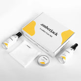 amberjack leather care kit box with products